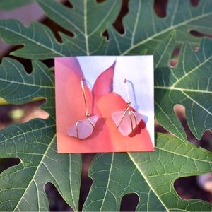 Simple white seaglass earrings ✨